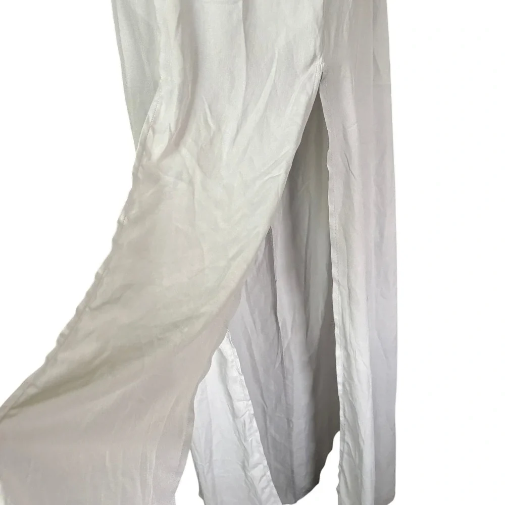 Lucy in the Sky Embroidered Floral Cutout Maxi Dress in Grey Sz M Fairy Corset